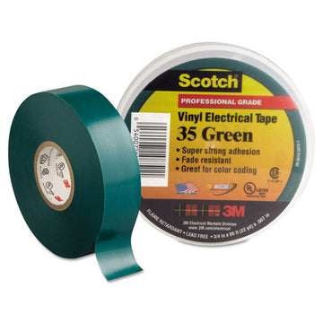 3M™ Scotch 35 Vinyl Electrical Color Coding Tape, 3" Core, 0.75" X 66 Ft, Green freeshipping - TVN Wholesale